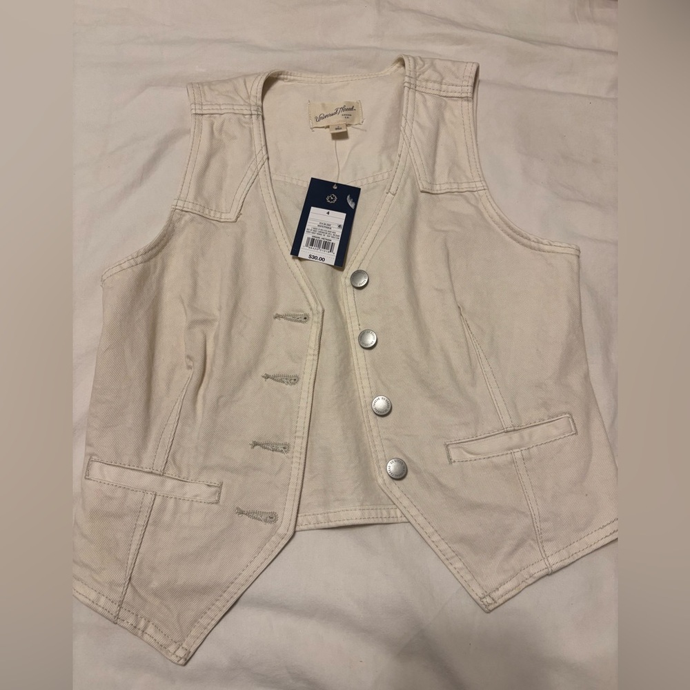 White Denim Vest